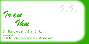 iren ihm business card